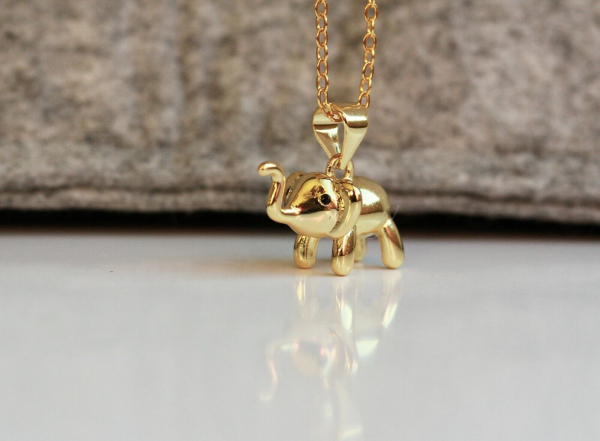 Elefant Halskette vergoldet SterlingSilber Kette Krafttier